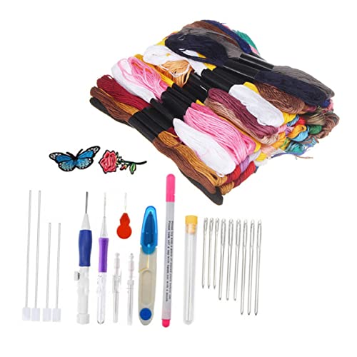 jojofuny 1 Satz Stickset für Anfänger Stickmaterialien für Diy Handwerksprojekte Nadeln und Scheren für Dekoration und Bastelarbeiten jojofuny 1 Satz Stickset für Anfänger Stickmaterialien für Diy Handwerksprojekte Nadeln und Scheren für Dekoration und Bastelarbeiten von jojofuny