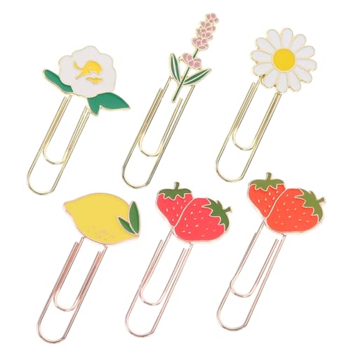 jojofuny 1 Satz Süße Büroklammern Papierclips Heftklammern Dokumentieren Kleine Dokumentenklammern Büroklammern Markieren Dekorative Büroklammern Kleine Metallclips Zinklegierung 6 Stück von jojofuny