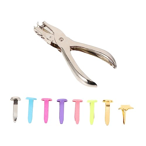 jojofuny 1 Satz Teiliges Alloy Craft Brads Mit Stanzer Bunte Zweibeinige Metallklammern Für Scrapbooking Kartenherstellung Diy Bastelzubehör Leicht Robust Inkl Praktischem 400 Stück von jojofuny