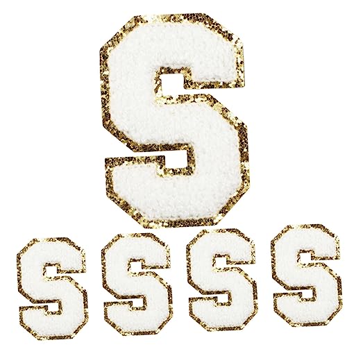 jojofuny 1 Satz Teiliges Dekorative Stick Patches Für Kleidung Taschen Und Diy Projekte Strapazierfähige Selbstklebende Goldene Chenille Patches Mit Wärmeübertragung 5 Stück von jojofuny