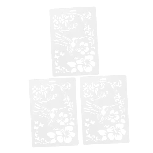 jojofuny 1 Satz Teiliges Diy Malschablonen Mit Hummingbird Und Blumenmustern Robuste Zeichenschablonen Für Scrapbooking Und Wandgestaltung 3 Stück von jojofuny