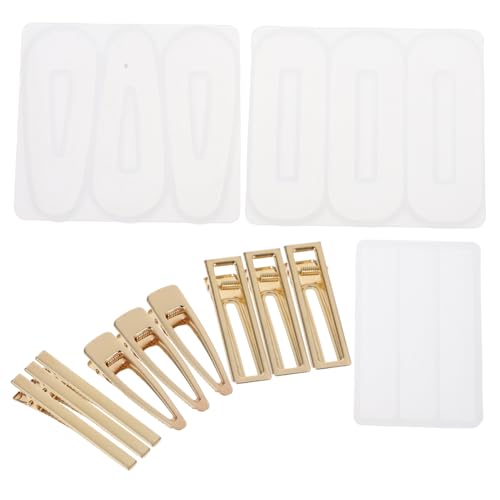 jojofuny 1 Satz Teiliges Diy Silikonform Set Für Haarclips Epoxidharz Gießform Mit Zubehör Für Haarschmuck Für Schmuckherstellung Und Personalisierte Haaraccessoires 12 Stück von jojofuny