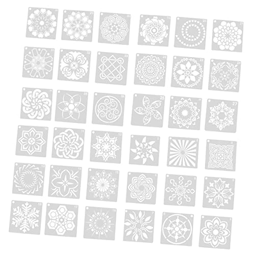 jojofuny 1 Satz Teiliges Mandala Schablonen Kreative Diy Wand Und Möbelmalerei Hochwertige Wiederverwendbare Schablonen Für Kunstprojekte Und Bastelarbeiten Und Vielseitig 36 Stück von jojofuny