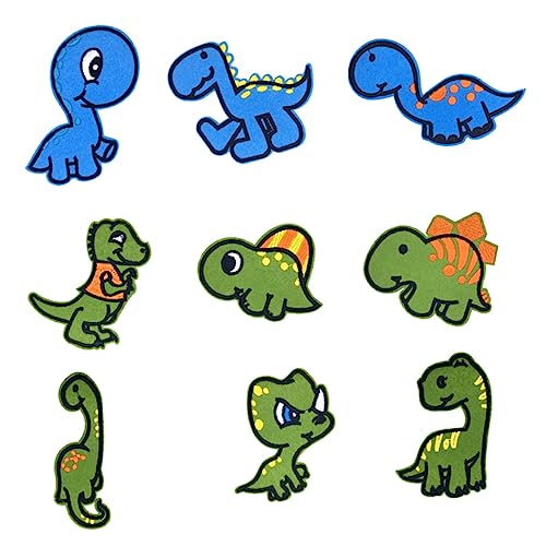 jojofuny 1 Satz Teiliges Niedlicher Dinosaurier Aufnäher Gestickte Applikationen Für Kleidung Taschen Und Diy Projekte Zum Flicken Und Dekorieren Von T Shirts Jeans Und Mehr 9 Stück von jojofuny