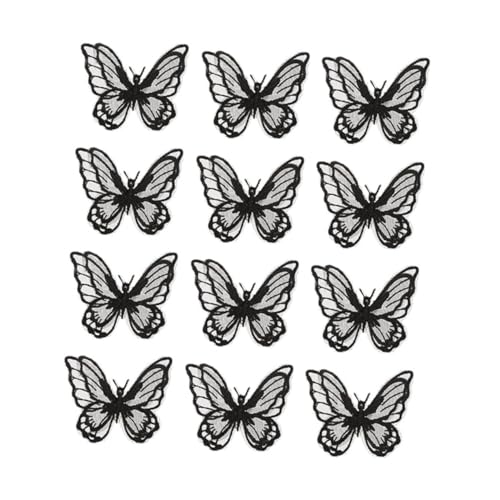 jojofuny 1 Satz Teiliges Schmetterlings Stickapplikationen Doppellagigem Organza Bügelflicken Für Kleidung Taschen Und Hüte Für Diy Reparaturen Und Dekoration 12 Stück von jojofuny