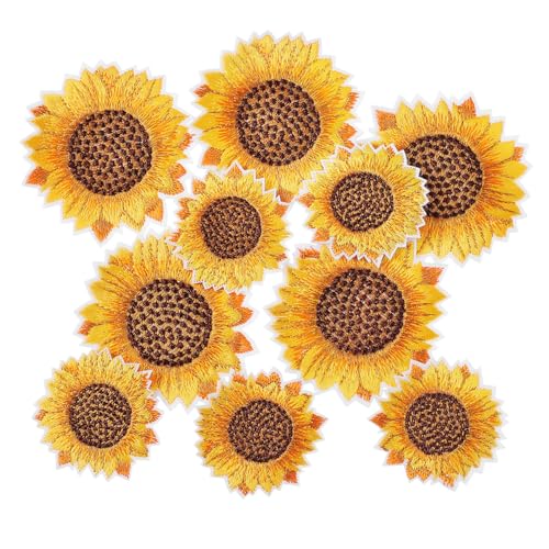 jojofuny 1 Satz Teiliges Sonnenblumen Aufnäher Diy Patches Für Rucksäcke Kleidung Und Scrapbooking Kleine Große Oder Nähversion Für Designs Und Reparaturen 10 Stück von jojofuny