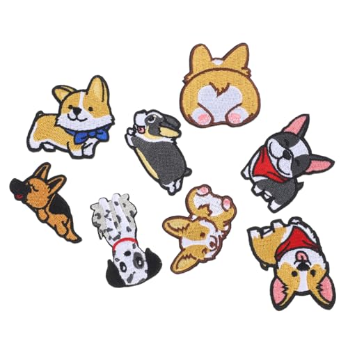 jojofuny 1 Satz Teiliges Süße Hund Stickerei Patches Zum Aufbügeln Und Dekorative Applikationen Für Kleidung Taschen Und Bastelprojekte 8 Stück von jojofuny