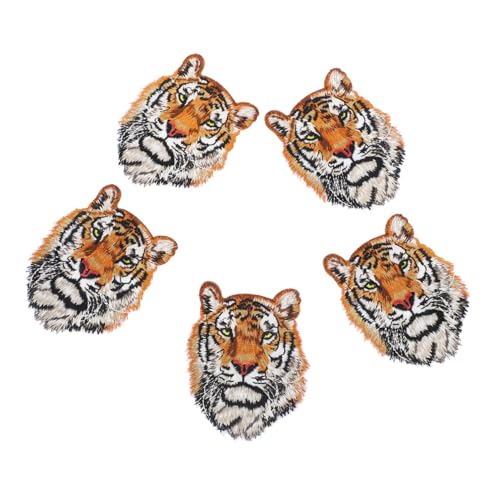 jojofuny 1 Satz Teiliges Tigerkopf Muster Aufnäher Textile Patches Für Kleidung Taschen Und Jeans Zum Dekorieren Und Reparieren Von Kleidung Und Accessoires 5 Stück von jojofuny