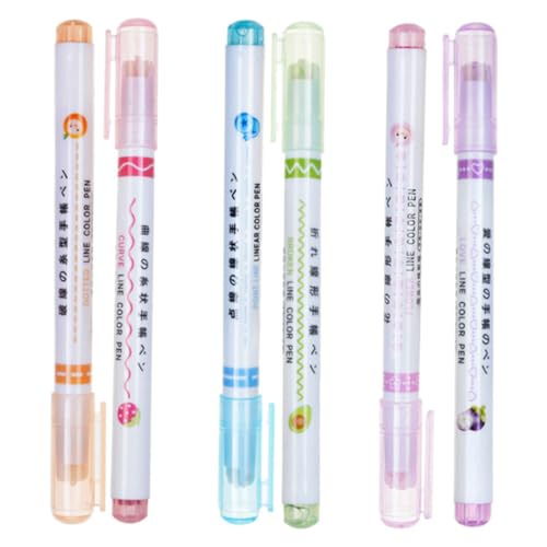 jojofuny 1 Satz Textmarker-set Markierungen Zum Ausmalen Pastell Fluoreszierend Kurven Schule Bußgeld Markierungen Für Roller-textmarker Schicke Marker Abs 6 Stück von jojofuny