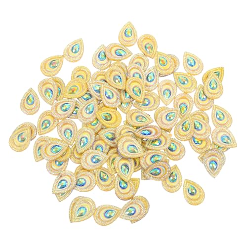 jojofuny 1 Satz Tropfenförmiger Dekorativer Diamant Tropfenperlen Fallen Kristalle Nähen Farbe Geformt Hochzeit Träne Farbig Tröpfchen Strass Strasssteine ​​aufnähen Formperlen Harz Golden von jojofuny