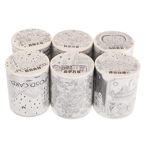 jojofuny 1 Satz Washi Tape Dekorative Klebebänder Mit Zufälligen Pflanzenmotiven Für Scrapbooking Diy Projekte Und Kreative Journale Einfach Reißbar Und Wiederverwendbar 6 Rollen von jojofuny