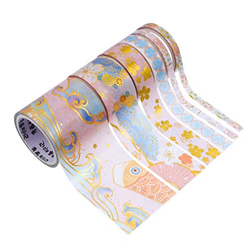 jojofuny 1 Satz Washi Tape Set Goldene Dekorative Klebebänder für Journaling und Basteln Robustes Papiermaterial für Scrapbooking und Kreative Projekte von jojofuny
