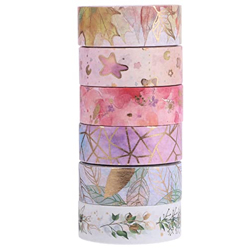 jojofuny 1 Satz Washi-tape-aufkleber Dekorativ Herstellung Dekorband Klebeband Zum Basteln Klebrig Weißes Band Scrapbooking Kunstband Abdeckband Bastelband Diy-projektband Papier 6rollen von jojofuny