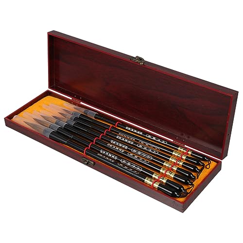 jojofuny 1 Satz Wasserfarben Pinsel Teiliges Wolfshaar Pinsel für Kalligraphie und Malerei Tragbar für Anfänger Aufbewahrungsbox Chinesische Kalligraphie und Aquarellkunst jojofuny 1 Satz Wasserfarben Pinsel Teiliges Wolfshaar Pinsel für Kalligraphie und Malerei Tragbar für Anfänger Aufbewahrungsbox Chinesische Kalligraphie und Aquarellkunst von jojofuny