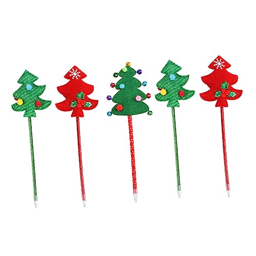 jojofuny 1 Satz Weihnachtskugelschreiber Süßer Stift Rosa Stifte Funkeln Dekorativ Weihnachtsstift Weihnachten Kugelschreiber Stifte Weihnachts-cartoon-stifte Plastik 5 Stück von jojofuny