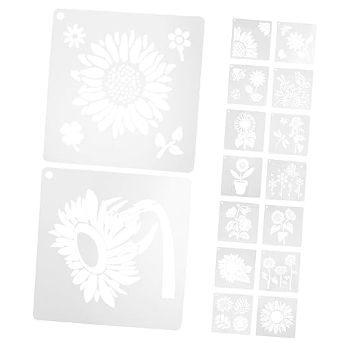 jojofuny 1 Satz Wiederverwendbare Sonnenblumen Schablonen für Plastik und Wandkunst Vielseitige Malvorlagen für Basteln und Diy Deko von jojofuny