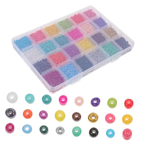 jojofuny 1 Schachtel Farben Glasperlen DIY Schmuck Perlen Verschleißfeste Armband und Halskettenperlen für Basteln Leicht Glatt für Handgemachten Schmuck von jojofuny