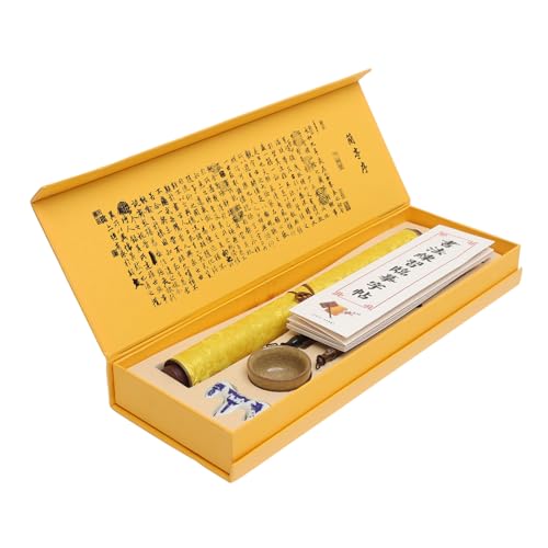 jojofuny 1 Schachtel Wasserschreibtuch-set Wasserpapier Kalligraphie Bausatz Wasserleinwand Anfänger Schreibtuch Faltbares Schreibtuch Chinesische Kalligrafie Filzmatte Gelb Keramik von jojofuny