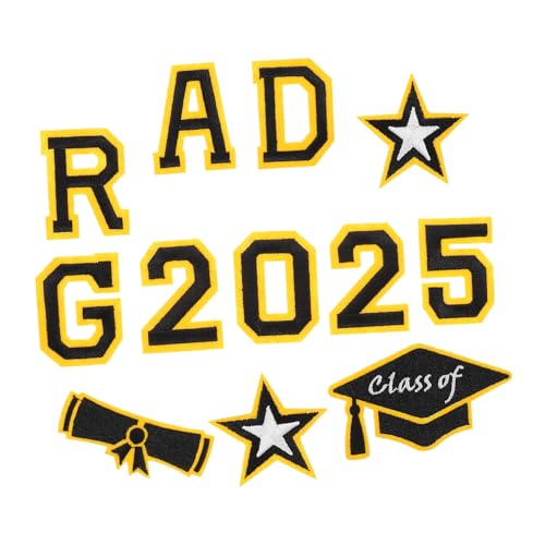 jojofuny 1 Set 2025 Graduation Bestickte Aufnäher Zum Aufbügeln. 2025 Graduation Season Patches Für Kleidung, Rucksäcke, Hüte, Jacken, Diy-mode-accessoires von jojofuny
