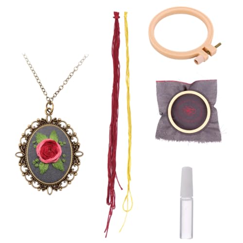 jojofuny 1 Set DIY Stickset Stoff Stickmuster Set Charm Kleine Stickrahmen Halsketten Für Damen Ringe Schmuck Für Damen Perlen Blumenstickerei Stoff Vintage Vier Legierungen jojofuny 1 Set DIY Stickset Stoff Stickmuster Set Charm Kleine Stickrahmen Halsketten Für Damen Ringe Schmuck Für Damen Perlen Blumenstickerei Stoff Vintage Vier Legierungen von jojofuny
