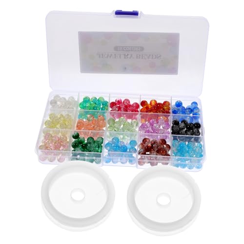 jojofuny 1 Set Glasperlen Runde Charms Armbandherstellung Abstandsperlen Schmuck Lose Perlen DIY Perlen Halskettenperlen DIY Lose Perlen DIY Bastelzubehör Perlen DIY Zubehör von jojofuny