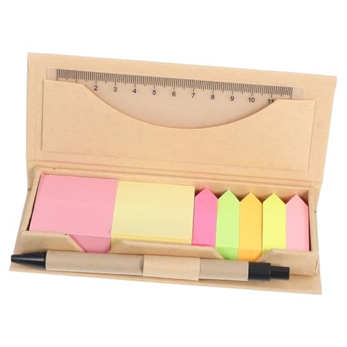 jojofuny 1 Set Notizblöcke Rechteckige Notizblöcke Mit Lineal Aufbewahrungsbox Und Stift – Für Tagebücher Planer Und Lernmaterialien Für Studenten von jojofuny