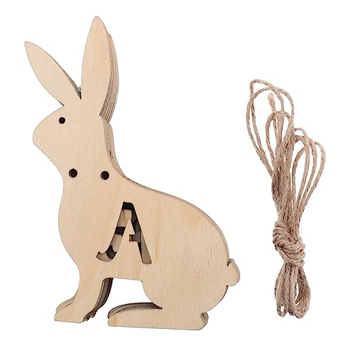 jojofuny 1 Stück Osterhase Kostüm Kaninchen Dekoration Wild Ornamente Erste Eins Gefälscht Puzzle Ammer Geburtstag Sackleinen Halloween Baum Plüsch Hasen-kuchenaufsatz Hölzern von jojofuny