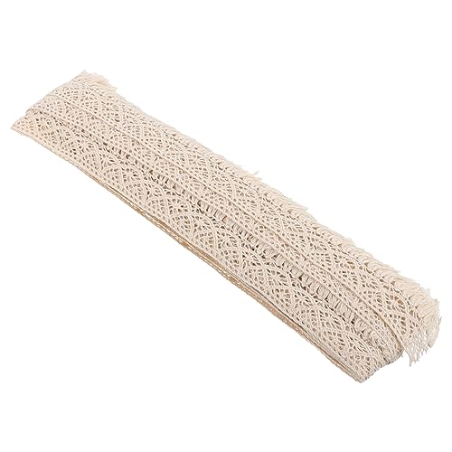 jojofuny 10 Accessoires Mit Quastenspitze Für Blumendekoration Schnürsenkel Gekräuselter, Plissierter Spitzenstoff Spitzendekoration Hochzeit Breites Spitzenband Nähen Baumwollfaden Beige von jojofuny