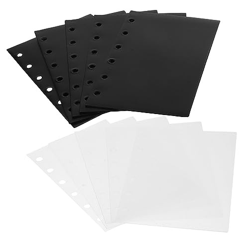 jojofuny 10 Blatt Ring Binder Pockets Teilig Wasserdichte Dokumententaschen Format Transparente und Schwarze Organizer Taschen für Lose Dateiordner Notebook Nachfüllungen jojofuny 10 Blatt Ring Binder Pockets Teilig Wasserdichte Dokumententaschen Format Transparente und Schwarze Organizer Taschen für Lose Dateiordner Notebook Nachfüllungen von jojofuny