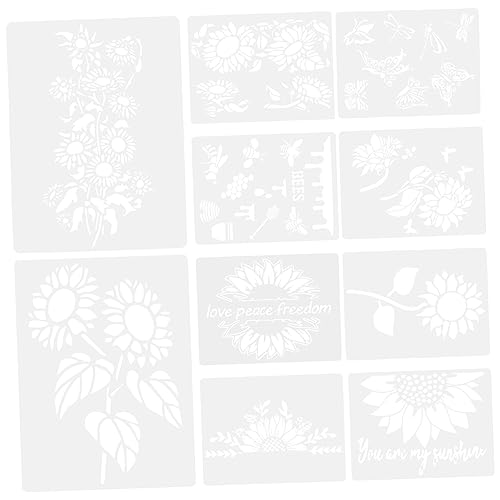 jojofuny 10 Blatt Schablonen für Malerei Handgemachte Schablonen für Blumenmuster für Diy Projekte Wiederverwendbar und Vielseitig Einsetzbar von jojofuny