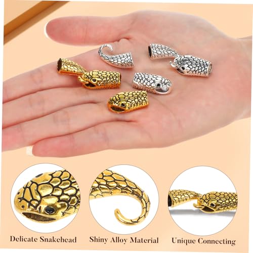 jojofuny 10 Paare Schmuck Verschlüsse Schlangenkopf Langlebige Legierung Armband Verschluss Diy Lederband Verbinder Glänzend Praktisch für Armbänder und Schmuckherstellung von jojofuny