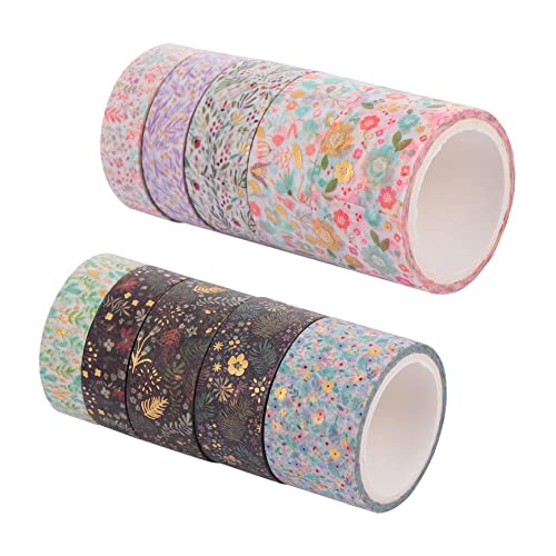 jojofuny 10 Rollen Heißpräge-Washi-Tape scrapbbok the washi tape room decoration dekoration party DIY Klebeband Aufkleber transparentes Washi-Tape Washi-Tape-Ästhetik Heißprägen und Papier von jojofuny
