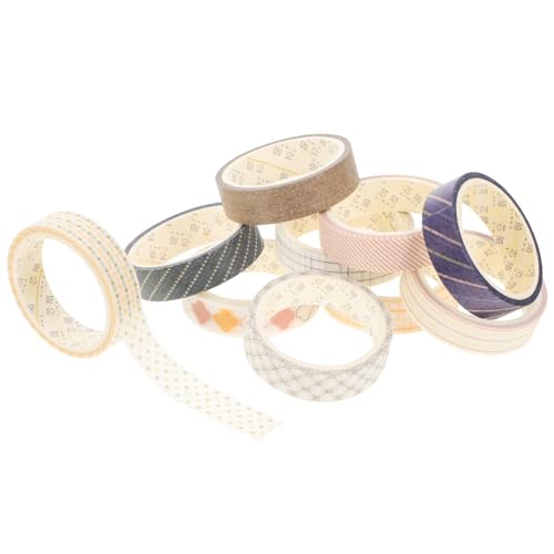 jojofuny 10 Rollen Washi Tape Set Dekoratives Klebeband für Diy Handbücher Scrapbooking und Geschenkverpackungen Vielseitige Abziehbare und Praktische Gestaltungsmöglichkeiten von jojofuny