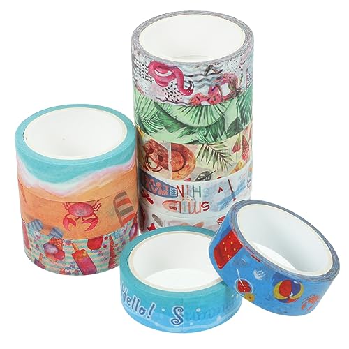 jojofuny 10 Rollen Washi Tapes pro Rolle Diy Dekorative Klebebänder für Scrapbooking Bastelprojekte Ohne Kleberückstände Vielseitige Nutzung für Journaling von jojofuny
