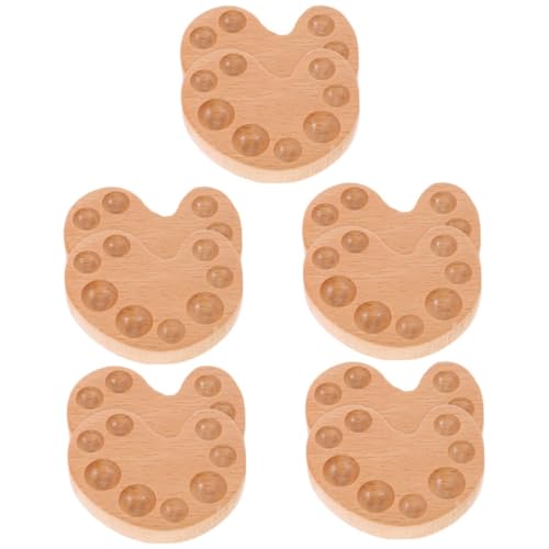 jojofuny 10 Stck. Teiliges Mini-holzpalette aus Buchenholz Praktische Aquarell Künstler Wiederverwendbar Langlebig Leicht zu Reinigen für DIY Malzubehör von jojofuny