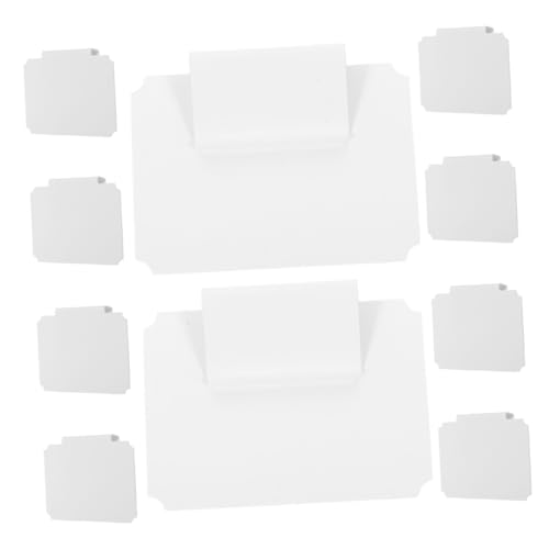 jojofuny 10 Stück Etikettenhalter Clip behälter Etikettenklips Beschriftungslösungen Kennzeichnung korb Etiketten für Speisekörbe Kleiderlabeln Etiketten für Aufbewahrungskörbe PVC Weiß von jojofuny