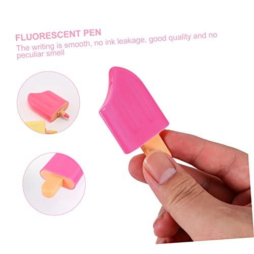 jojofuny 10 Stück Farbige Popsicle Highlighter Marker Fluoreszierende Textmarker mit Glatter und Geruchlos für Schule Büro Journaling und Kreative Notizen Zufällige Farben Zufällige Farbe von jojofuny