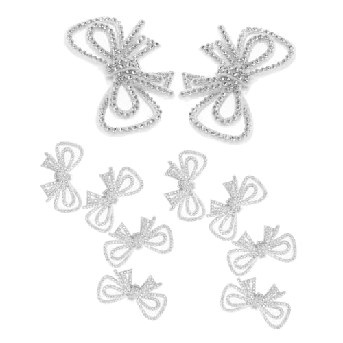 jojofuny 10 Stück Fliege-stoffaufnäher Gestickte Stoffflecken Kleiner Bowknot -patch Bogenflecken Nähen Bowknot Fabric Flecken Eisen Auf Applikationen Mit Schleifenstickerei Strass Silber von jojofuny