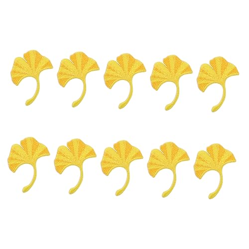 jojofuny 10 Stück Ginkgo Stickerei Patches Selbstklebende Aufnäher für Kleidung Jeans Taschen Diy Bastelprojekte Vielseitige Applikationen für Reparaturen Dekoration von jojofuny