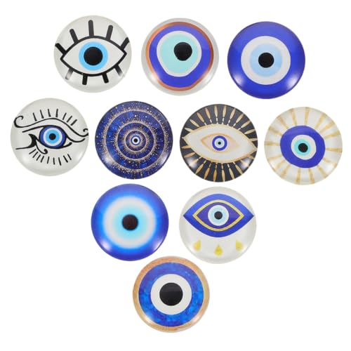 jojofuny 10 Stück Glas Cabochons Leuchtende Flache Rückseite Runde Edelstein Patches für DIY Schmuckherstellung Basteln Schmucksteine Dekoration von jojofuny
