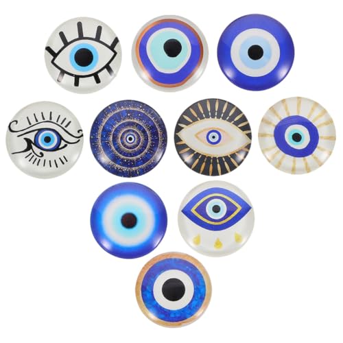 jojofuny 10 Stück Glas Cabochons mit Leuchtender Flacher Rückseite Vielseitige DIY Schmucksteine Bruchsicher Glatt für Handgemachten Schmuck Bilderrahmen und Dekorationen von jojofuny