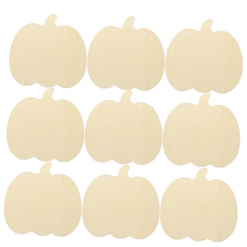 jojofuny 10 Stück Hängende Holz Kürbis Anhänger Unfertige Diy Holzscheiben für Halloween Dekoration Große Holzplatten für Kreative Bastelprojekte und Herbstfeiern von jojofuny
