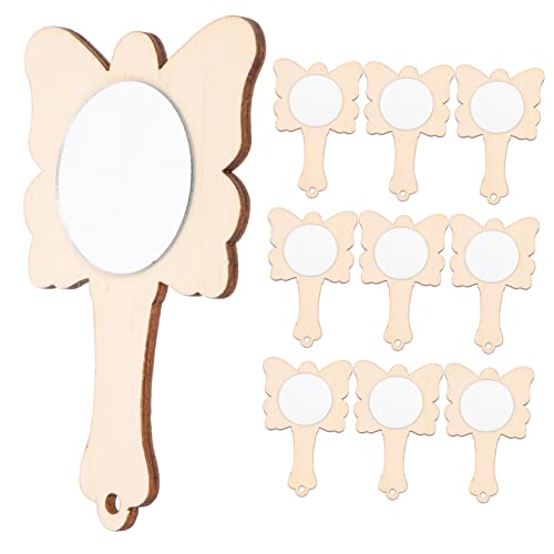 jojofuny 10 Stück Holz Handspiegel für Unvollendete DIY Spiegel zum Basteln und Dekorieren Projekte und Kindergeburtstage jojofuny 10 Stück Holz Handspiegel für Unvollendete DIY Spiegel zum Basteln und Dekorieren Projekte und Kindergeburtstage von jojofuny