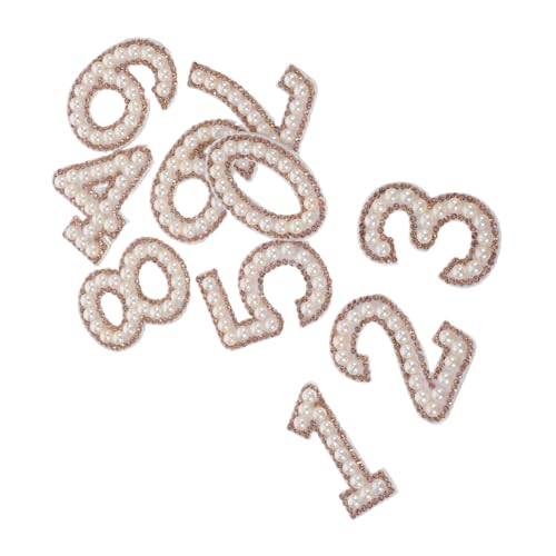 jojofuny 10 Stück Hot Patch Strass Zahlen Patches Kleine Aufbügler Zahlen Glitzer Bügelbilder DIY Nähflicken Bügelbilder Bügelbilder Zahlen Stoff von jojofuny
