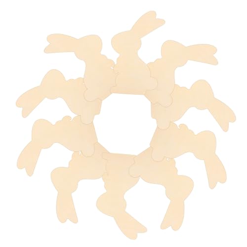 jojofuny 10 Stück Kaninchenförmige Holzspäne Häschenrohlinge Kleines Häschenornament Ausschnitte Kaninchenausschnitt Handbemaltes Set Kaninchen Süßes Kaninchendekor von jojofuny