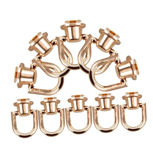 jojofuny 10 Stück Messing D Ringe Nieten mit Schraubkopf für DIY Handtaschenzubehör Drehbar für Lederhandwerk Gold für Kreative Projekte jojofuny 10 Stück Messing D Ringe Nieten mit Schraubkopf für DIY Handtaschenzubehör Drehbar für Lederhandwerk Gold für Kreative Projekte von jojofuny