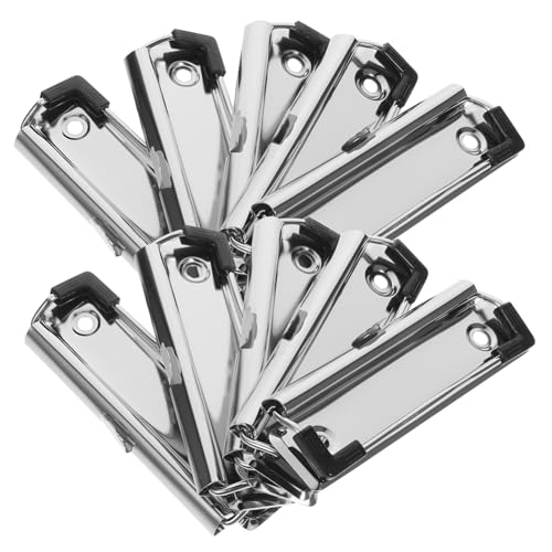 jojofuny 10 Stück Metallplattenclip Massen-klemmbretter Clips Planke Zwischenablage Scheine Aus Metall Hardware-clip Klemmbrett-clip Klemmbretter Aus Metall Klemmbrettklemmen Silber von jojofuny