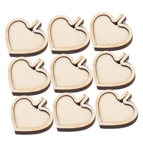 jojofuny 10 Stück Mini Stickrahmen aus Holz und Edelstahl Herzform Handgefertigte Kreuzstichrahmen für DIY Halsketten und Schmuckherstellung Langlebig und Kreativ für Bastelprojekte von jojofuny