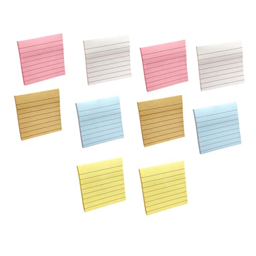 jojofuny 10 Stück Pastell Haftnotizen Selbstklebende Notizzettel für Büro Schule Zuhause Kreative Memo Pads für Studenten und Nachrichten Hinterlassen Designs Je von jojofuny