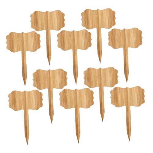 jojofuny 10 Stück Pflanzenetikett Einfügen Gartenpflanzenmarker Gartenmarker -pflanzenschild Blumentopf Zeichen Etiketten Für Gartenpflanzen Kleines Pflanzenetikett Gartenschild Holz Khaki von jojofuny